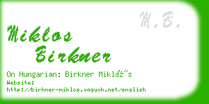 miklos birkner business card